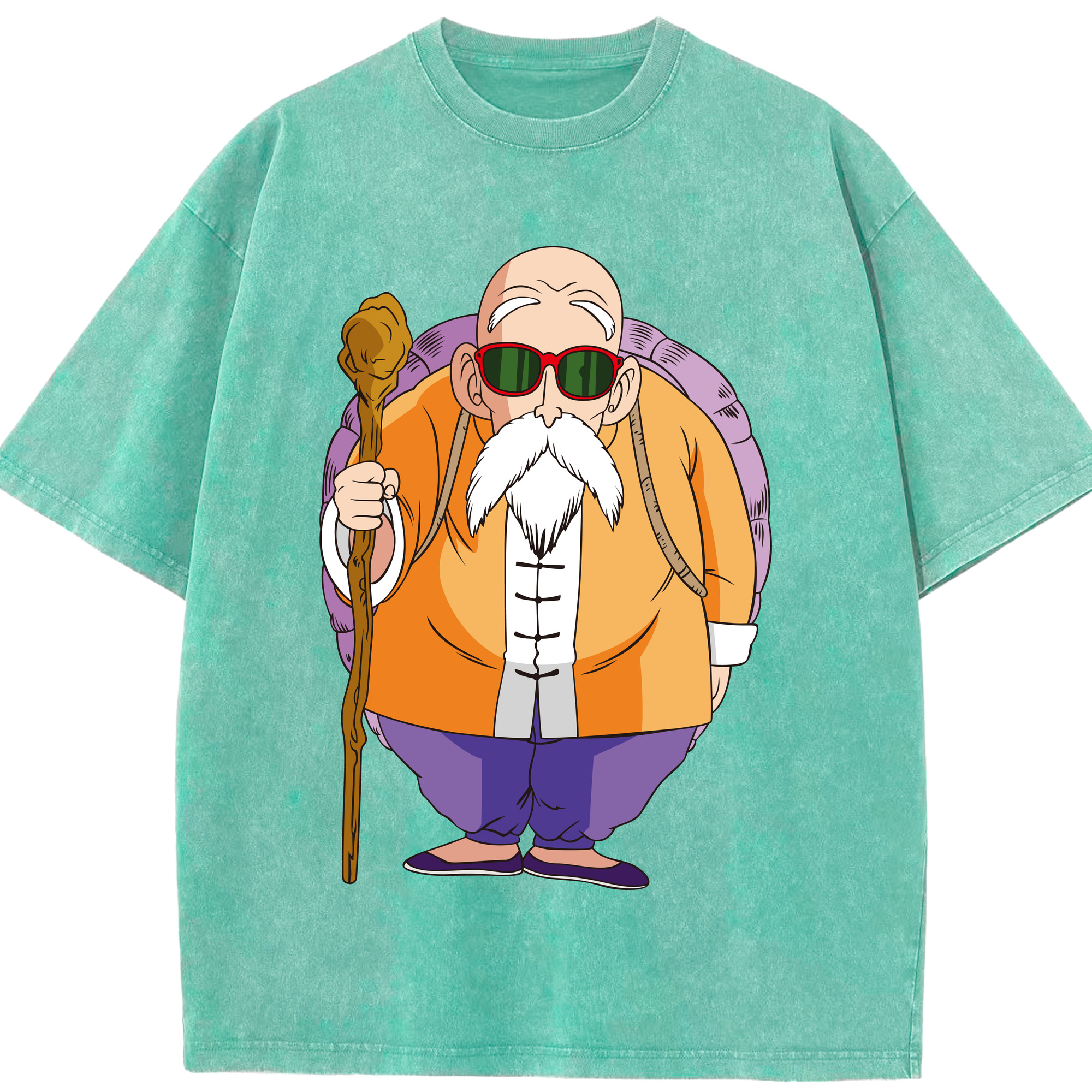 （画像用） ドラゴンボール 亀仙人（かめせんにん） DRAGON BALL Master Roshi Kame Sennin 綿100% ヴィンテージ風 半袖Tシャツ（フロントプリント）